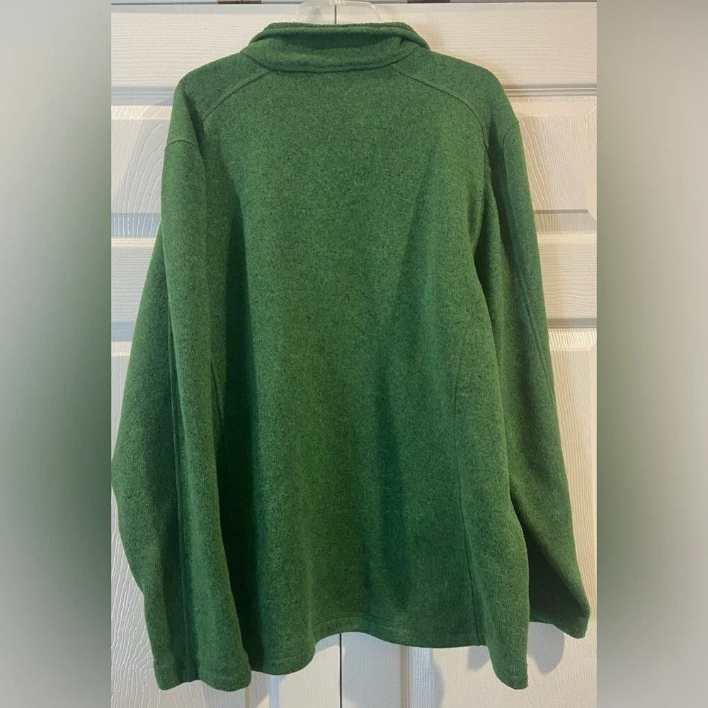 THE NORTH FACE Men's Sz XL Green 1/4-Zip Fleece-Lined Heavy Pullover Sweater